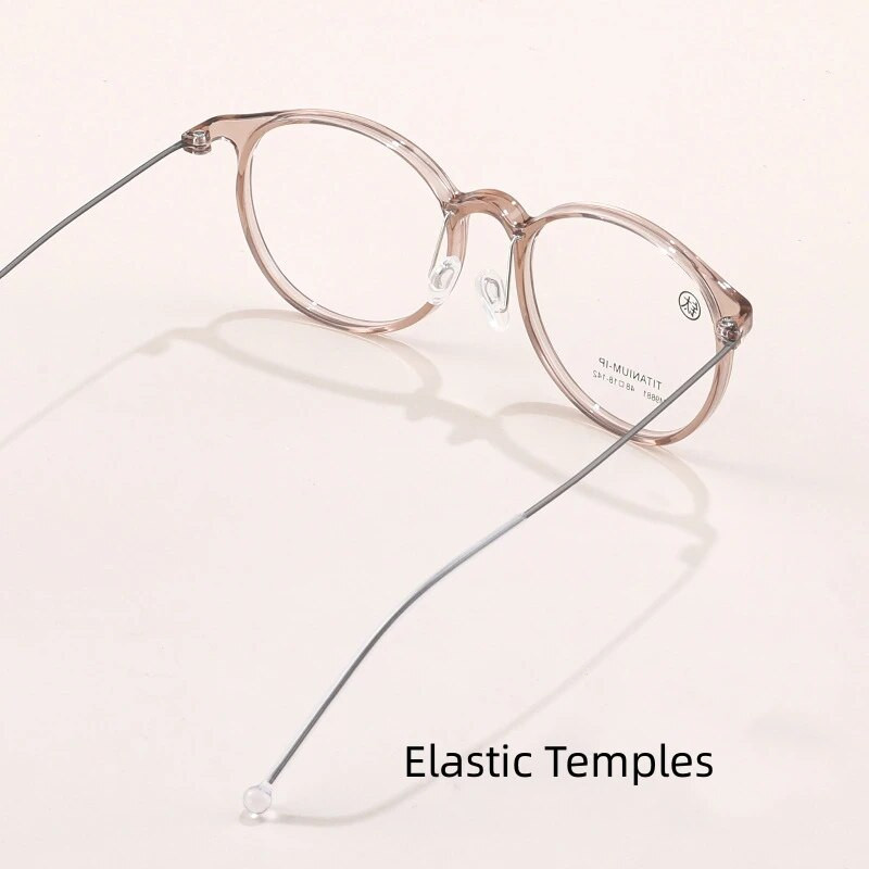 KatKani īpaši vieglas modes, elastīgas TR90 brilles vīriešiem Retro apaļas, tīra titāna, optiskas, recepšu brilles, sieviešu ietvars M9881