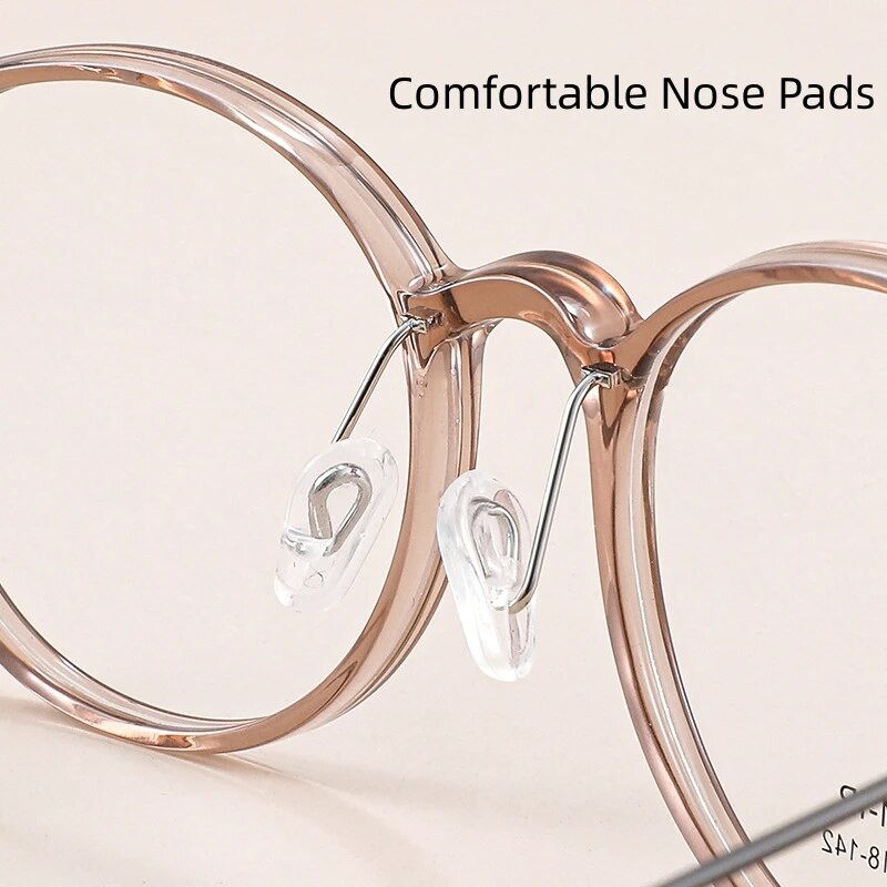 KatKani īpaši vieglas modes, elastīgas TR90 brilles vīriešiem Retro apaļas, tīra titāna, optiskas, recepšu brilles, sieviešu ietvars M9881