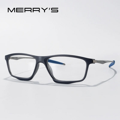 MERRYS DESIGN Rame de ochelari de sport pentru bărbați TR90 Ramă din aluminiu Templă cu picioare din silicon Ochelari de vedere cu prescripție pentru miopie S2715