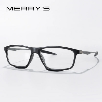 MERRYS DESIGN Rame de ochelari de sport pentru bărbați TR90 Ramă din aluminiu Templă cu picioare din silicon Ochelari de vedere cu prescripție pentru miopie S2715