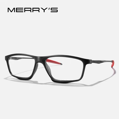 MERRYS DESIGN Rame de ochelari de sport pentru bărbați TR90 Ramă din aluminiu Templă cu picioare din silicon Ochelari de vedere cu prescripție pentru miopie S2715