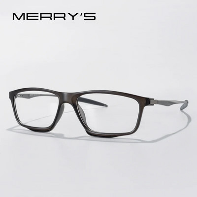MERRYS DESIGN Rame de ochelari de sport pentru bărbați TR90 Ramă din aluminiu Templă cu picioare din silicon Ochelari de vedere cu prescripție pentru miopie S2715