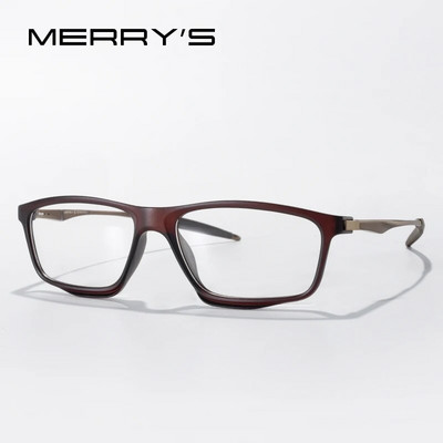 MERRYS DESIGN Rame de ochelari de sport pentru bărbați TR90 Ramă din aluminiu Templă cu picioare din silicon Ochelari de vedere cu prescripție pentru miopie S2715
