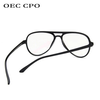OEC CPO Fashion Vintage Clear Glasses Унисекс очила Pilot EyeGlass Optical Glasses Frame Transparent Lens O408