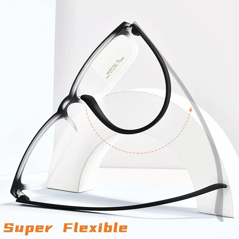 YIMARUILI Fashion īpaši vieglas, lielas bezskrūvējamas TR90 brilles sievietēm kvadrātveida Retro lielas sejas optiski recepšu briļļu ietvars vīriešiem