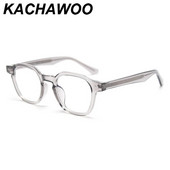 Ochelari pătrați din acetat Kachawoo, cadru pentru bărbați, ochelari optici gri transparenți pentru femei, lentile clare TR90 coreeană de înaltă calitate