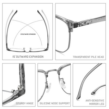 Gmei Optical Fashion Alloy TR90 Рамки за мъжки очила Дамски ретро квадратни ултралеки рамки за очила с рецепта TM11