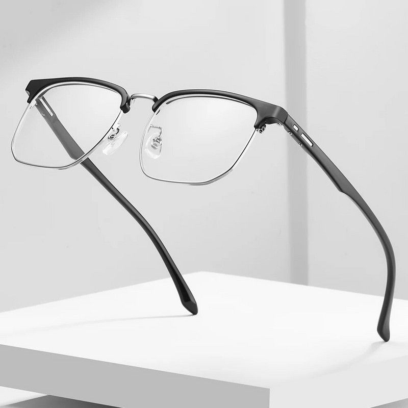 Gmei Optical Fashion Alloy TR90 meeste prillide raam Naiste retro ruudu ülikerged prillide raamid TM11