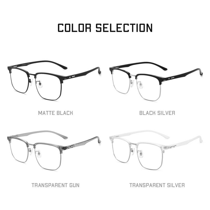 Gmei Optical Fashion Alloy TR90 meeste prillide raam Naiste retro ruudu ülikerged prillide raamid TM11