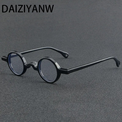 Vintage bărbați rotund punk ramă mică ochelari din acetat ochelari de prescripție de modă manuală pentru femei