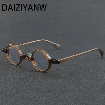 Vintage bărbați rotund punk ramă mică ochelari din acetat ochelari de prescripție de modă manuală pentru femei