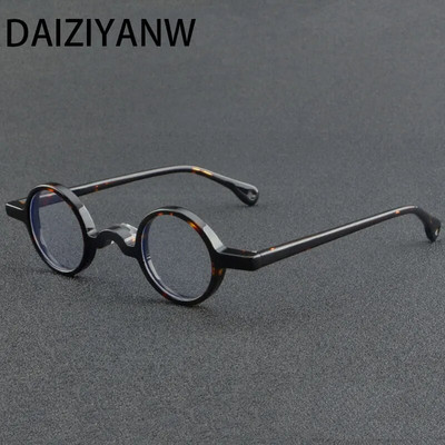 Vintage bărbați rotund punk ramă mică ochelari din acetat ochelari de prescripție de modă manuală pentru femei