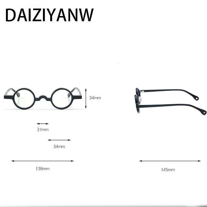 Vintage meeste ümar punk väikese raamiga atsetaadist prillide raam Käsitsi valmistatud mood lihtsad naiste retseptiprillid