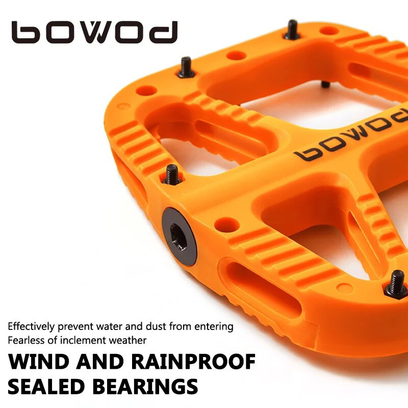 BOWOD īpaši vieglie neslīdoši neilona velosipēdu pedāļi ūdensizturīgi kalnu velosipēda pedāļi MTB noslēgts gultnis CNC sakausējuma riteņbraukšanas piederumi