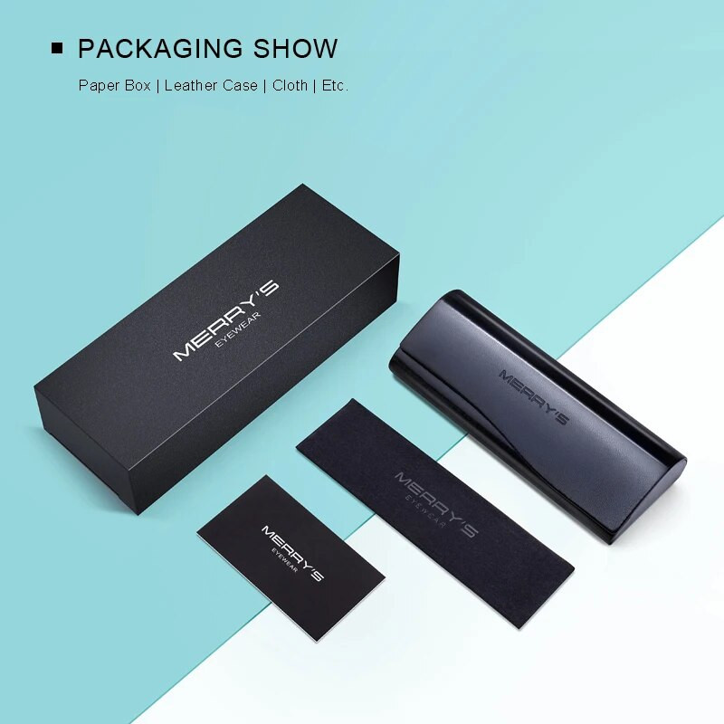 MERRYS DESIGN Vīriešu titāna sakausējuma brilles rāmis Vīriešu kvadrātveida acs tuvredzība recepšu brilles vīriešu pusoptiskas S2064