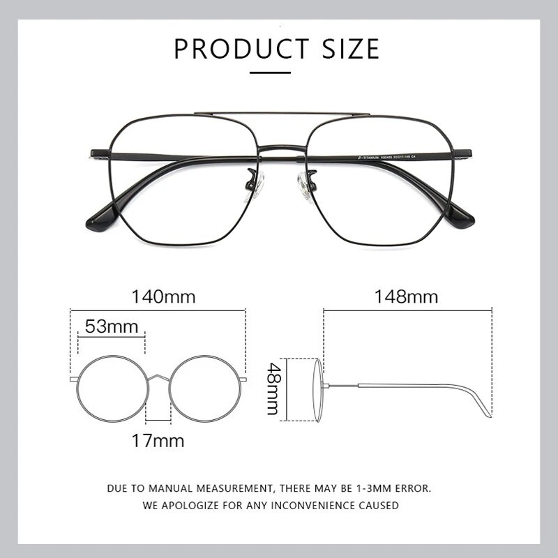 KatKani īpaši vieglas modes dubultā staru brilles sievietēm Retro Trend Pure Titanium Optical Recepšu briļļu ietvars vīriešiem 85405