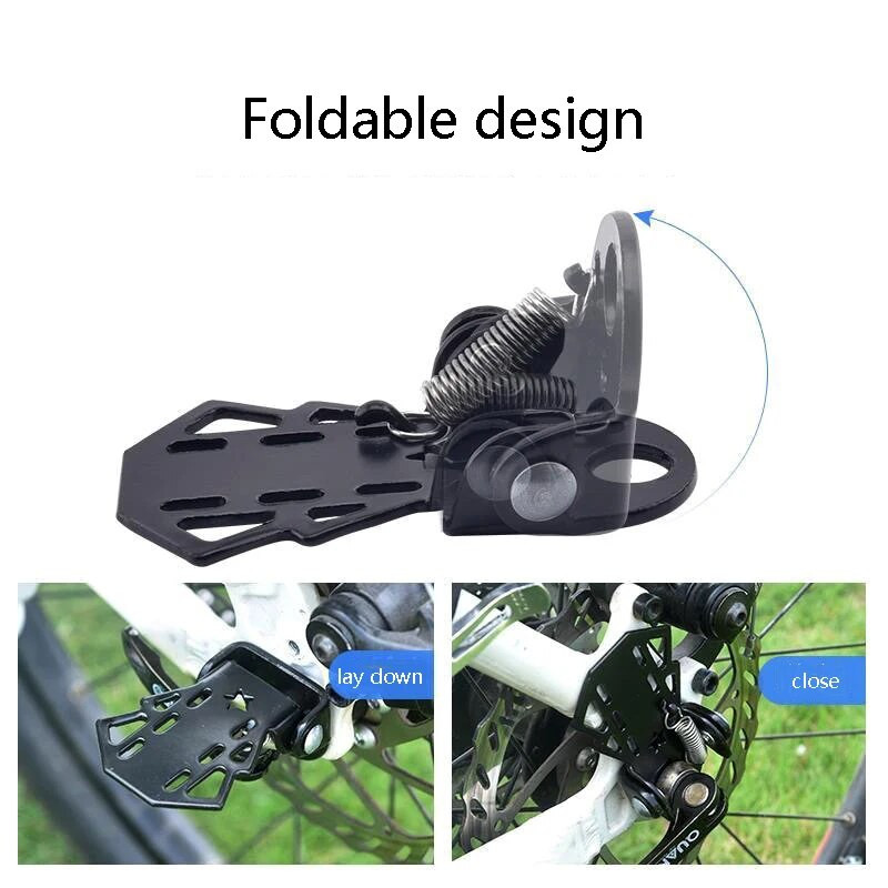 2 vnt. Patvarus MTB galinės sėdynės pėdų atrama, pritvirtinta ant galinio rato dviračio pedalai sulankstoma kojelė dviračių važiavimo priedai Dviračio pėdos pedalas