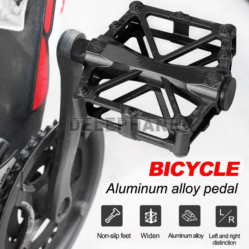 Dviračio pedalai 9/16, skirti MTB universaliems lengvo aliuminio lydinio kalnų dviračių pedalams, neslystantiems rutuliniams guoliams dviračio plokšti pedalai