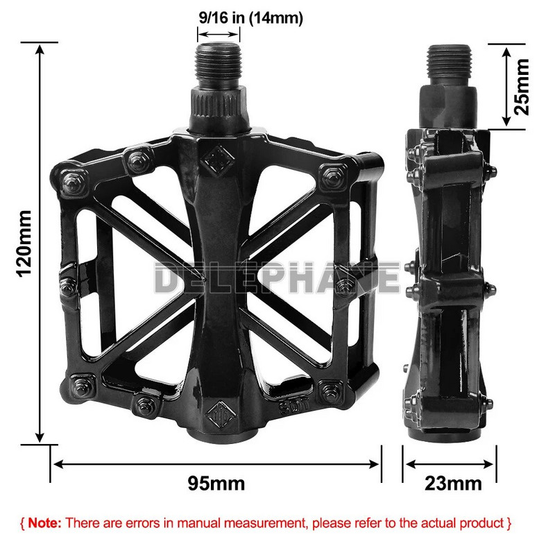 Dviračio pedalai 9/16, skirti MTB universaliems lengvo aliuminio lydinio kalnų dviračių pedalams, neslystantiems rutuliniams guoliams dviračio plokšti pedalai
