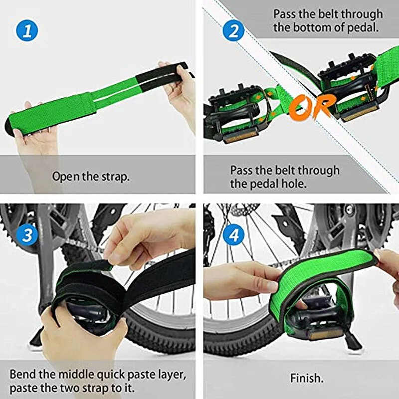 2gab Fixie Bmx Fixed Gear Velosipēdu Līmējošās Siksnas Pedāļa Toe Clip Siksnas Josta Cn Piemērota Fixed Gear āra riteņbraukšanai