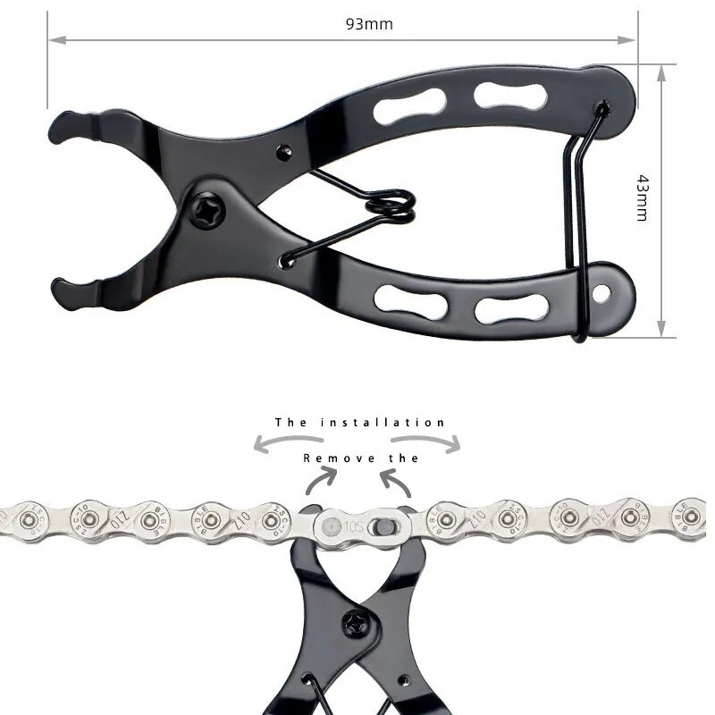 Velosipēda ķēdes āķa rīks Velosipēda ķēdes noņemšanas rīks Velosipēda ķēdes Ātrās nolaišanas Magic Link velosipēda mērinstrumenta suports