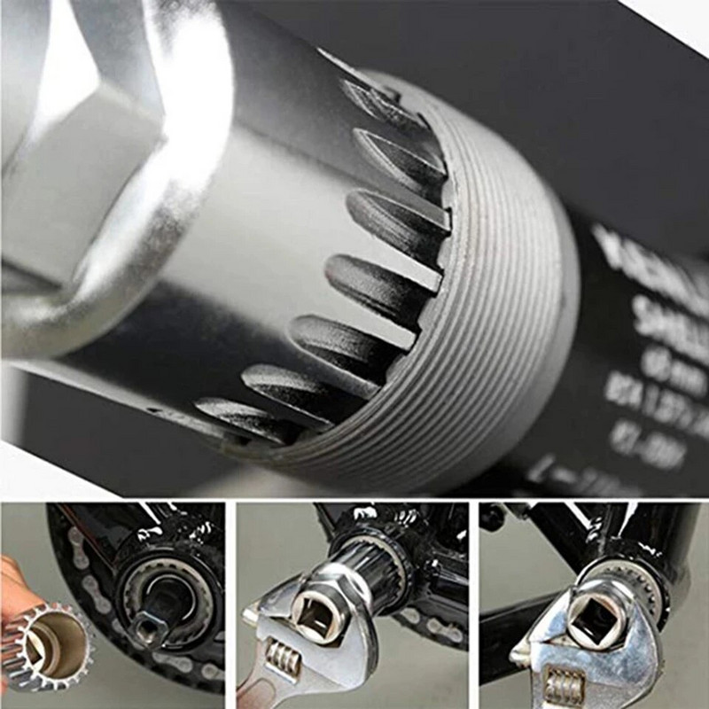 Velosipēda apakšējais kronšteins MTB velosipēda kloķa nosūcēja noņemšanas apakšējais kronšteins remonta rīks 20 zobiem piemērots zobu diagnostikas instrumenta remonts