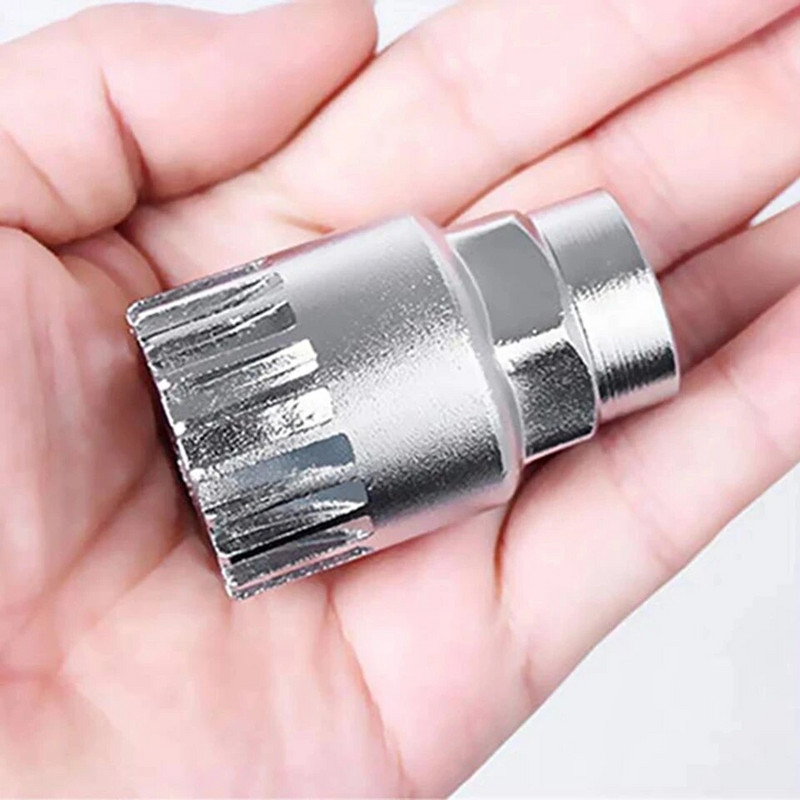 Velosipēda apakšējais kronšteins MTB velosipēda kloķa nosūcēja noņemšanas apakšējais kronšteins remonta rīks 20 zobiem piemērots zobu diagnostikas instrumenta remonts