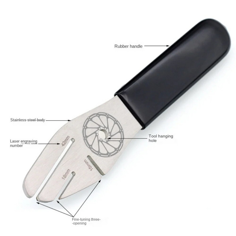 Dviračio diskinių stabdžių koregavimo veržliaraktis Stabdžių rotoriaus sulygiavimo įrankis su diskinių stabdžių trinkelėmis, skirtas MTB plento dviračio veržliarakčiui