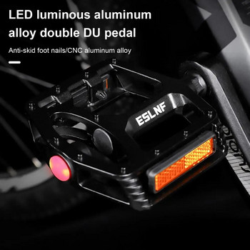 Педали за безпроблемно въртене на педалите LED светлини Педали за велосипеди Лек дизайн с висока якост, неплъзгащ се за лесен монтаж на универсален