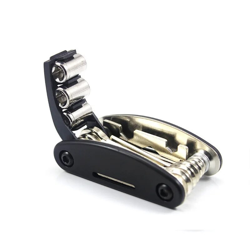 Multi 16 in 1 Usage Bike Jalgrattaparandus Jalgratta tööriistade komplekt Kuuskantvõtme Mutter Rehvi remont Kuuskantvõti Kruvikeeraja Pistikupesa Pikendusvarras