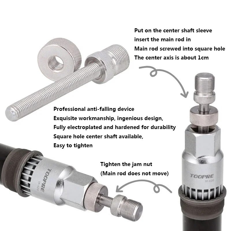 Dviračio dviračio apatinio laikiklio nuėmimo rankovės įrankis kvadratinės ašies ašies BB apsaugos nuo kritimo pagalbinis pašalinimo įrankis išmontavimo taisymo įrankiai