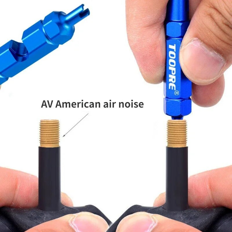 1 pc velosipēda riepas sprauslas uzgriežņu atslēgas vārsta serdes demontāžas rīki ar dubultgalvu, pārnēsājamu demontāžas uzgriežņu atslēgu, velosipēdu remonta rīki