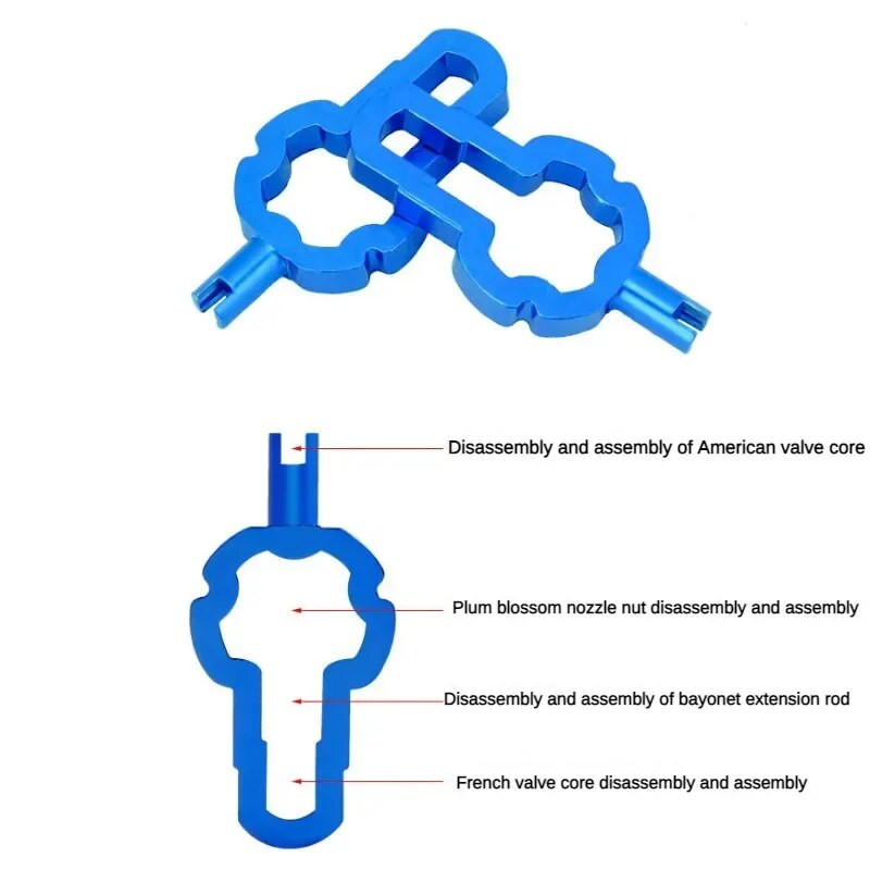 1 pc velosipēda riepas sprauslas uzgriežņu atslēgas vārsta serdes demontāžas rīki ar dubultgalvu, pārnēsājamu demontāžas uzgriežņu atslēgu, velosipēdu remonta rīki