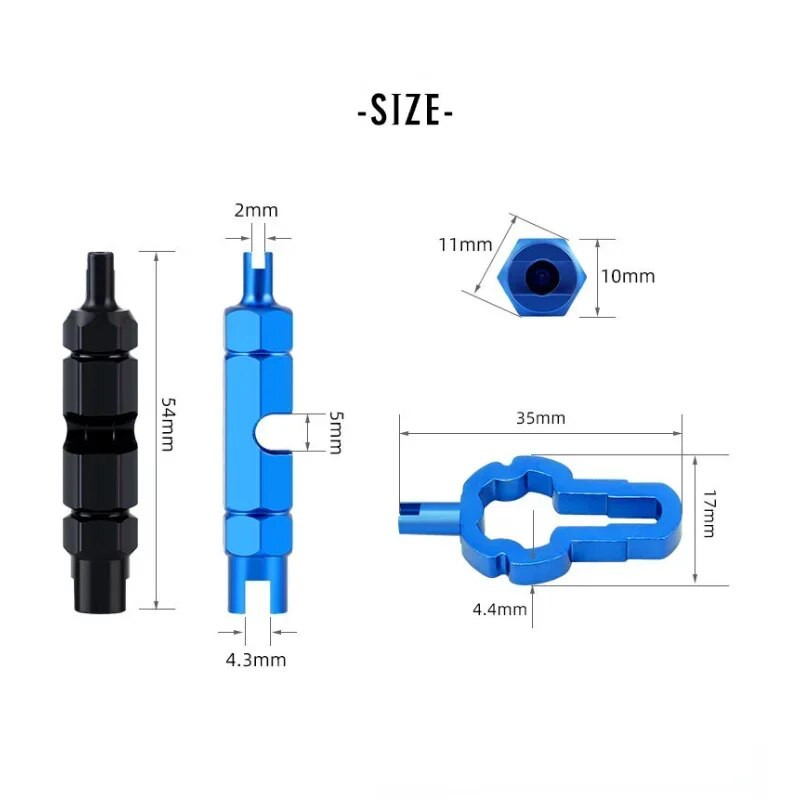 1 pc velosipēda riepas sprauslas uzgriežņu atslēgas vārsta serdes demontāžas rīki ar dubultgalvu, pārnēsājamu demontāžas uzgriežņu atslēgu, velosipēdu remonta rīki