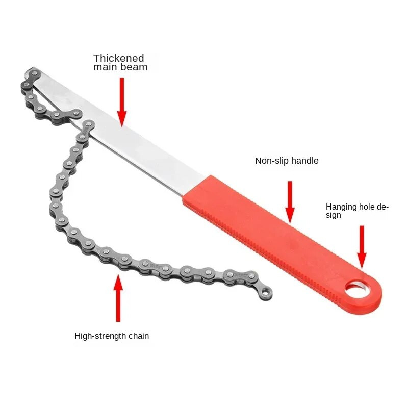 Velosipēda spararata noņemšanas rīku komplekts ar kasešu uzgriežņu atslēgu 12 zobu MTB kasetes ķēdes rata noņemšanas uzgriežņu atslēgu Pārnēsājami velosipēdu remonta instrumenti