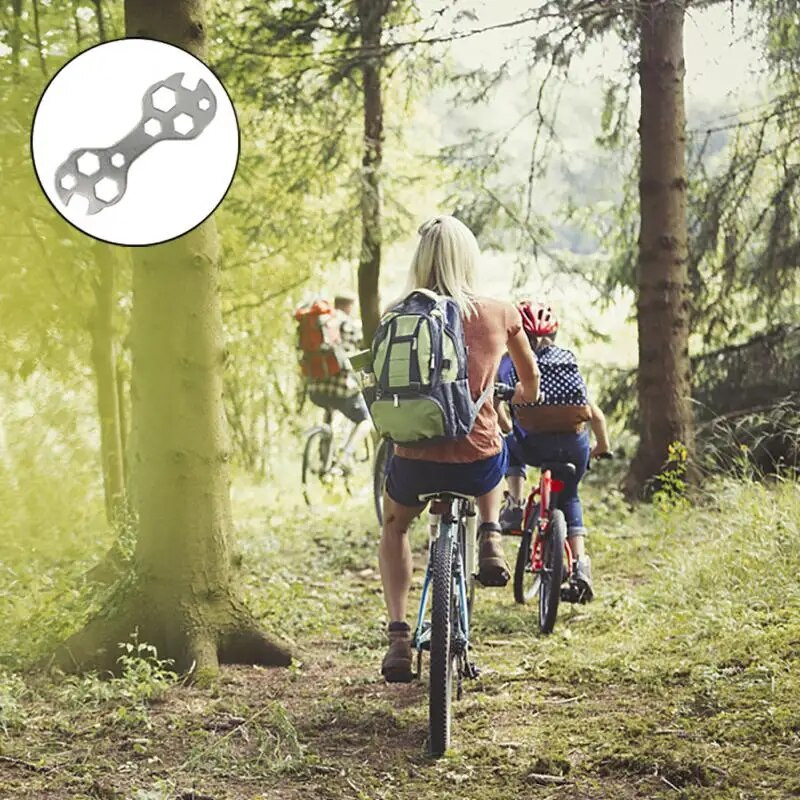 Mitmes suuruses jalgrattamutrivõti 1 tk tsingitud terasest parandusvõtmega jalgrattatööriistad 8–17 mm sisemise auguga maastikurattatarvikute jaoks