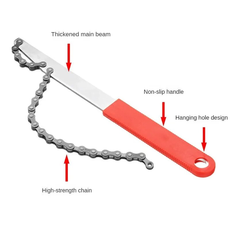 Velosipēda spararata noņemšanas rīku komplekts ar kasešu uzgriežņu atslēgu 12 zobu MTB kasetes ķēdes rata noņemšanas uzgriežņu atslēgu Pārnēsājami velosipēdu remonta instrumenti