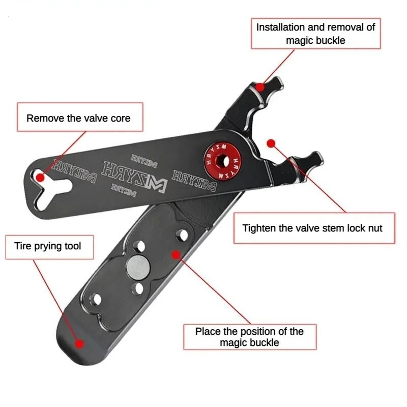 Velosipēda galvenā savienojuma knaibles Vārsta rīks Riepas svira Trūkst ķēdes savienotāja griezējs Noņemt Uzstādiet 4 vienā daudzfunkciju CNC