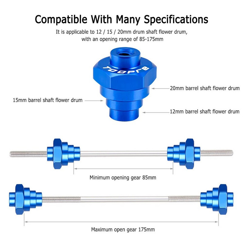 Velosipēdu riepu fiksācijas adapteris riteņu stiprinājuma statņiem 12/15/20 mm rumbas remonta rīks 200 mm garuma velosipēda piederumi