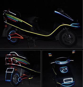 8-метрови велосипедни колела Светлоотразителни стикери Колоездене Флуоресцентна отразяваща лента Залепваща лента за MTB велосипед Предупреждение Стикер за безопасност Декор