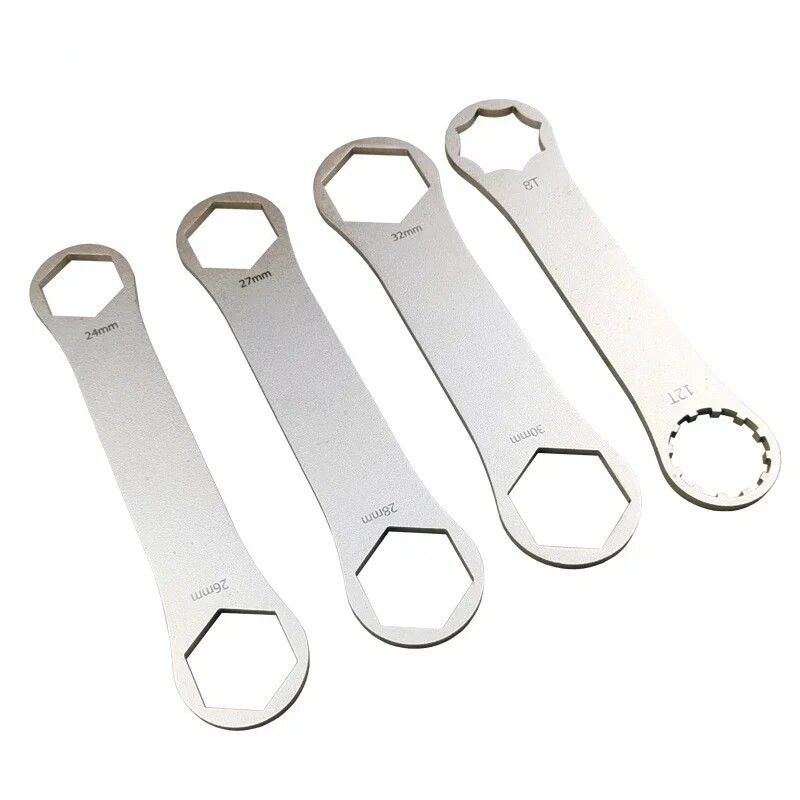 Jalgratta vedrustuse kahvelvõti roostevabast terasest jalgratta pealmise korgi mutrivõtme eemaldamise tööriist Mountain MTB jalgrataste remonditarvikud