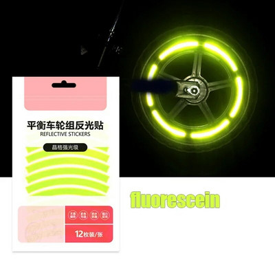 Peegeldav rehvikleebis Ohutuskleebis värviline Laste tasakaaluliikur Helkurkleebis Ratas Fluorestseeriv helkurriba Hoiatuskaunistus