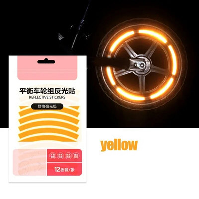 Peegeldav rehvikleebis Ohutuskleebis värviline Laste tasakaaluliikur Helkurkleebis Ratas Fluorestseeriv helkurriba Hoiatuskaunistus