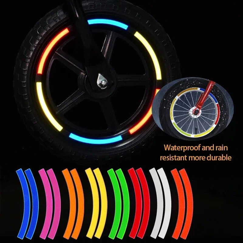 Peegeldav rehvikleebis Ohutuskleebis värviline Laste tasakaaluliikur Helkurkleebis Ratas Fluorestseeriv helkurriba Hoiatuskaunistus