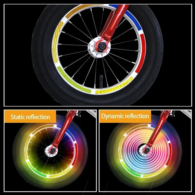 Peegeldav rehvikleebis Ohutuskleebis värviline Laste tasakaaluliikur Helkurkleebis Ratas Fluorestseeriv helkurriba Hoiatuskaunistus