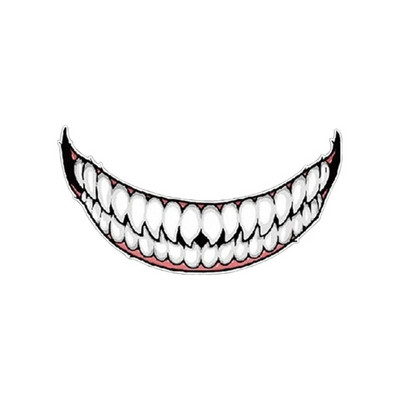 1 vnt. PET motociklo šalmo lipdukas „Evil Tooth“, „pasidaryk pats“ automobilių MTB dviratis, atsparus vandeniui, šaunus stiliaus lipdukai Dviračių dekoro įbrėžimams skirti priedai