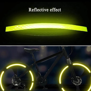 Светлоотразителна лента за джанта на колелото за колела на мотоциклет Кола Колоездене Велосипед Велосипед Нощна светлоотразителна лента за безопасност Декорация