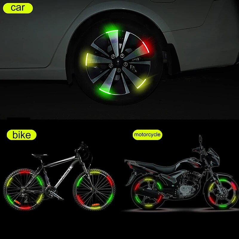Šviesą atspindintis rato ratlankio juostelės lipdukas motociklų ratams automobilių dviračių dviračių dviračių nakties atspindintis saugos dekoravimo juostelė