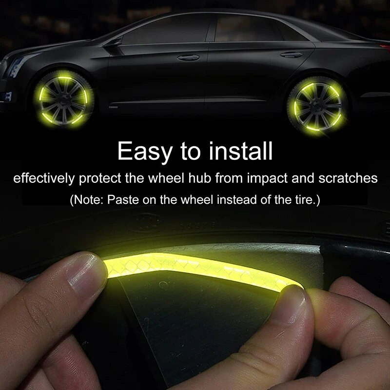 Šviesą atspindintis rato ratlankio juostelės lipdukas motociklų ratams automobilių dviračių dviračių dviračių nakties atspindintis saugos dekoravimo juostelė