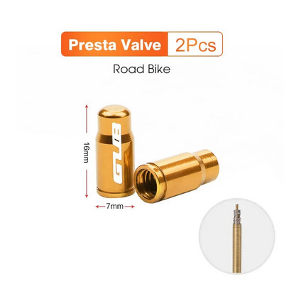 GUB 2gab Alumīnija velosipēda riteņa vārsta vāks Putekļu necaurlaidīgs MTB šosejas velosipēdu riepu vārstu vāciņi Presta Schrader motorollera/moto/automašīnu piederumi